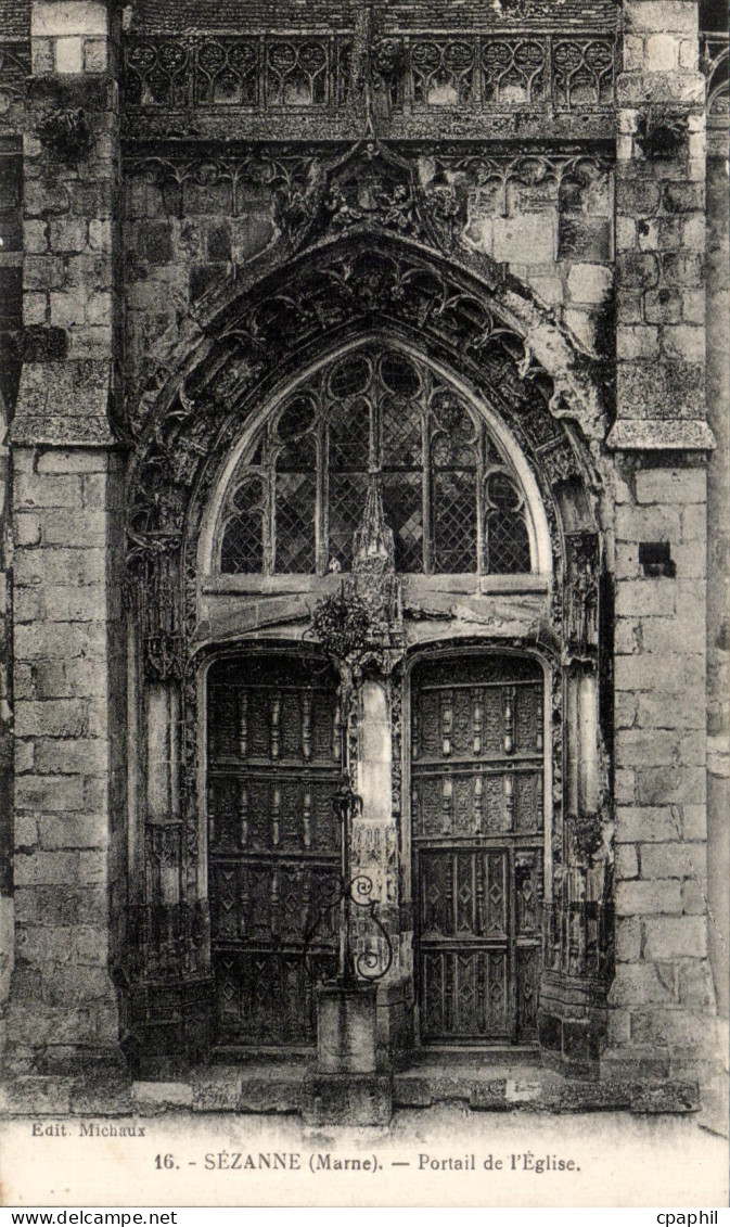 CPA Sezanne Portail de I Eglise