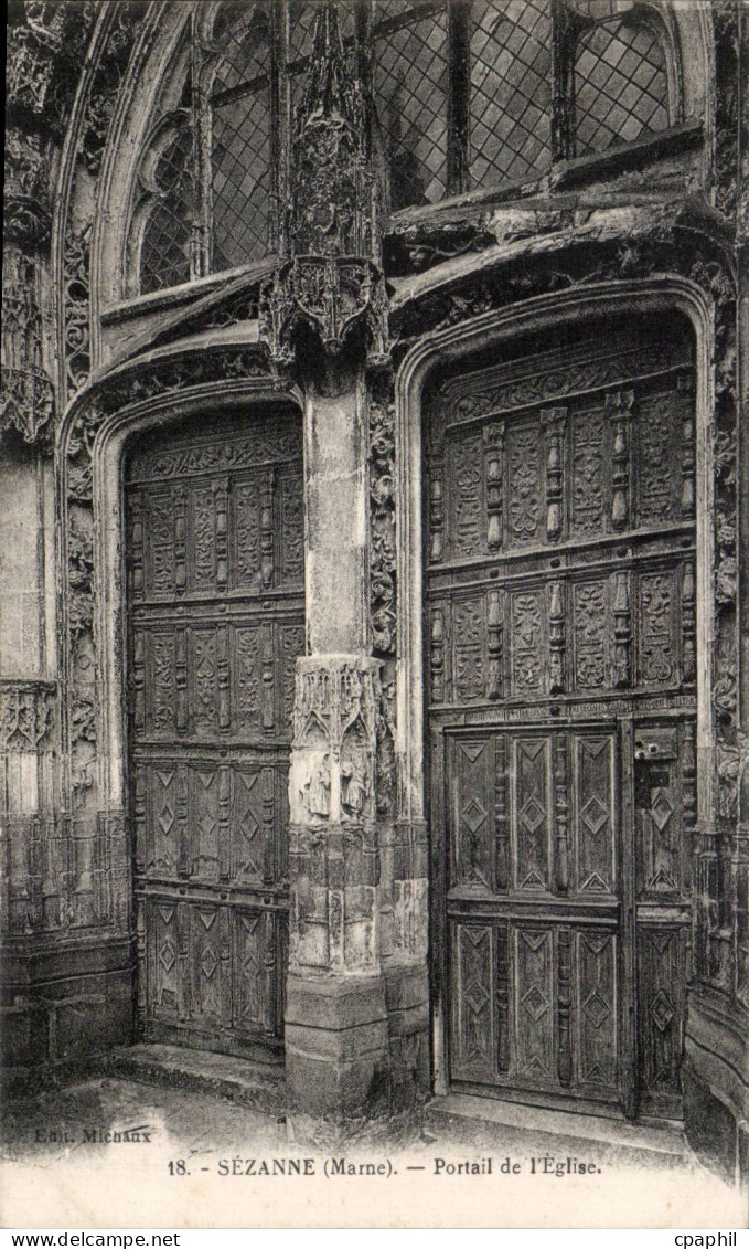 CPA Sezanne Portail de l eglise