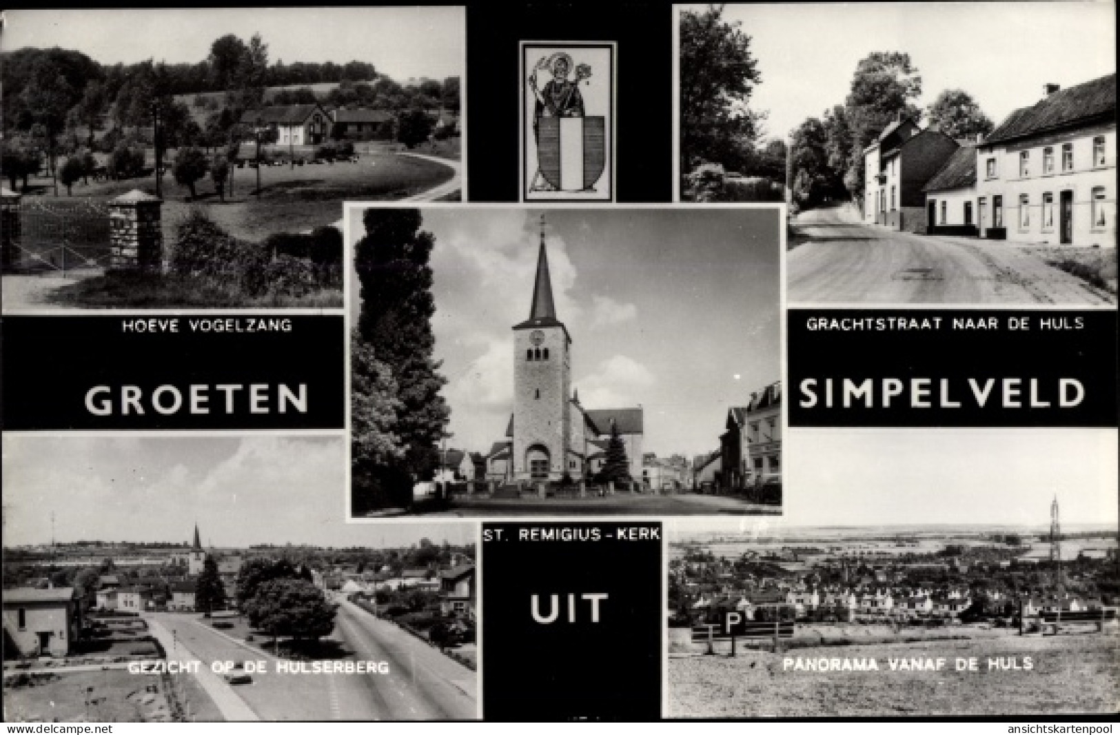 CPA Simpelveld Limburg Niederlande, Hoeve Vogelzang, St. Remigius Kerk, Panorama