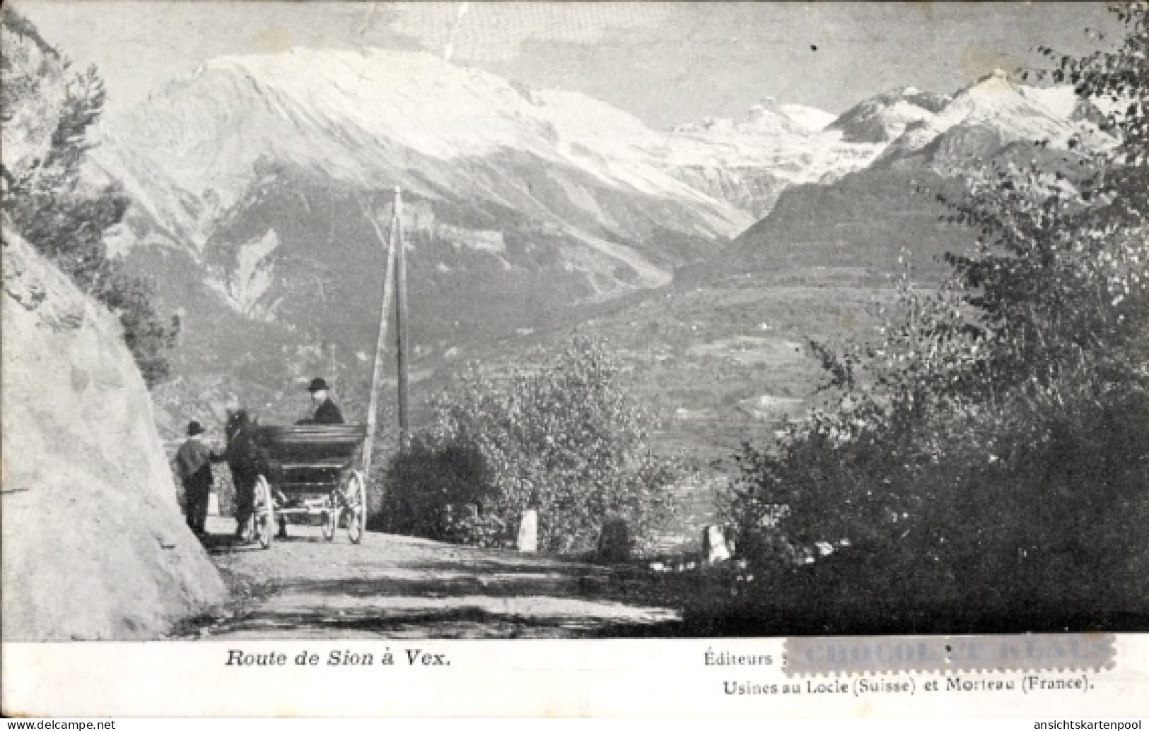 CPA Sion Sitten Kanton Wallis, Route de Sion a Vex