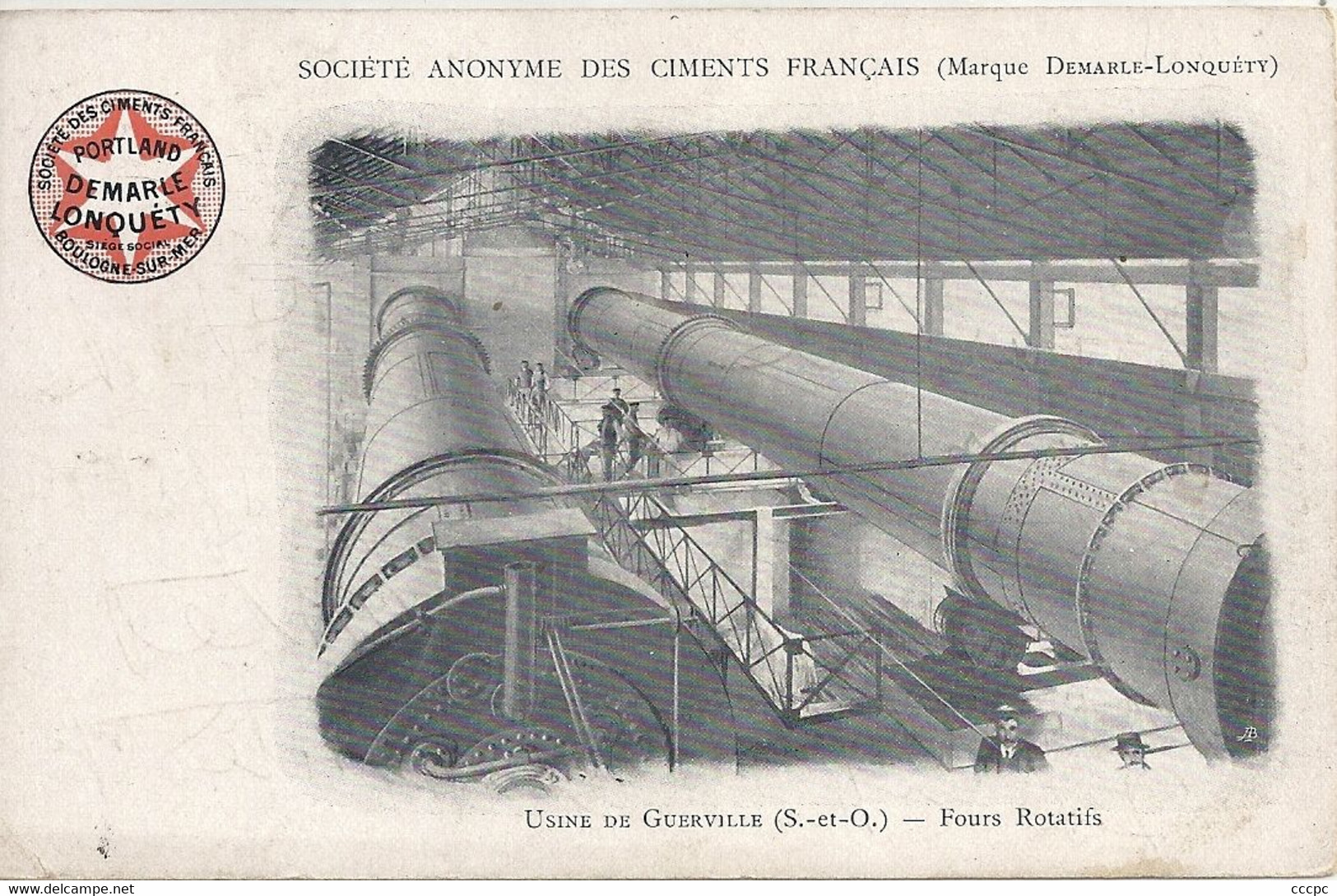 CPA Société Anonyme des Ciments Français Usine de Guerville Fours Rotatifs
