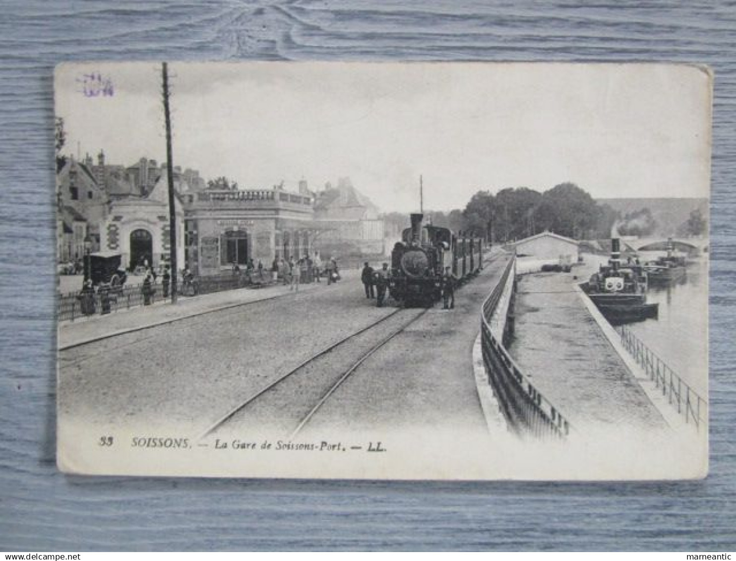Cpa Soissons (02) la gare de Soissons-port