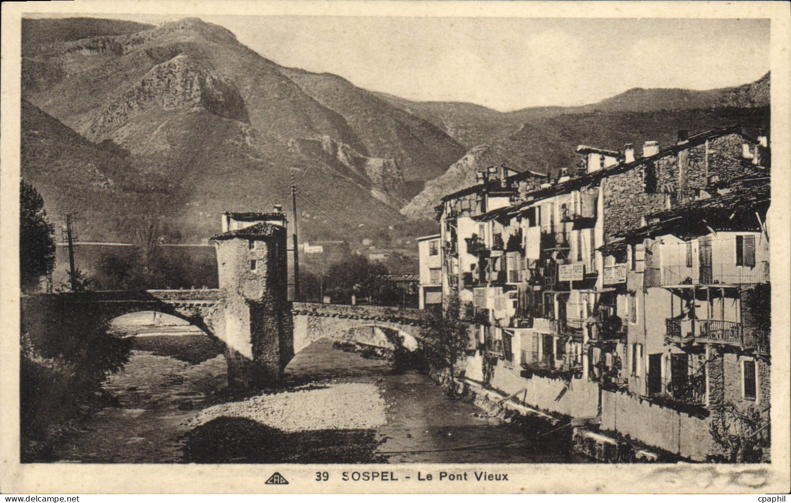CPA Sospel Le pont vieux
