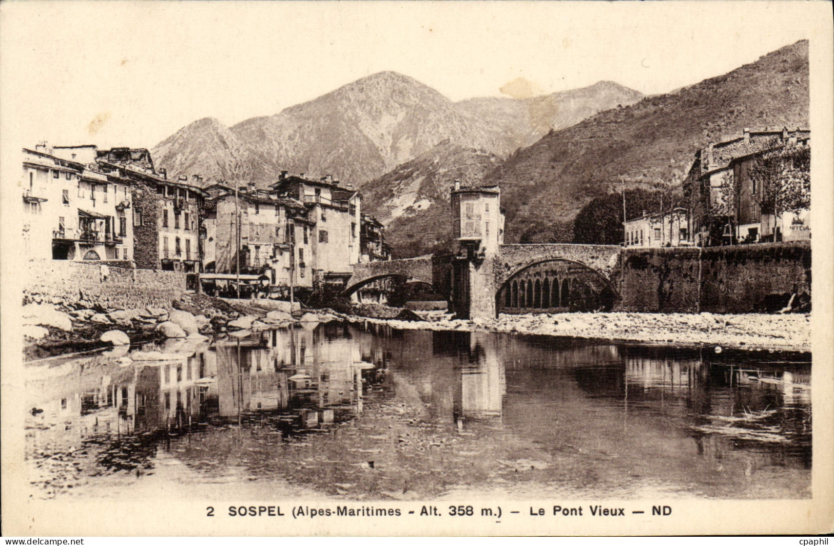 CPA Sospel Le pont vieux