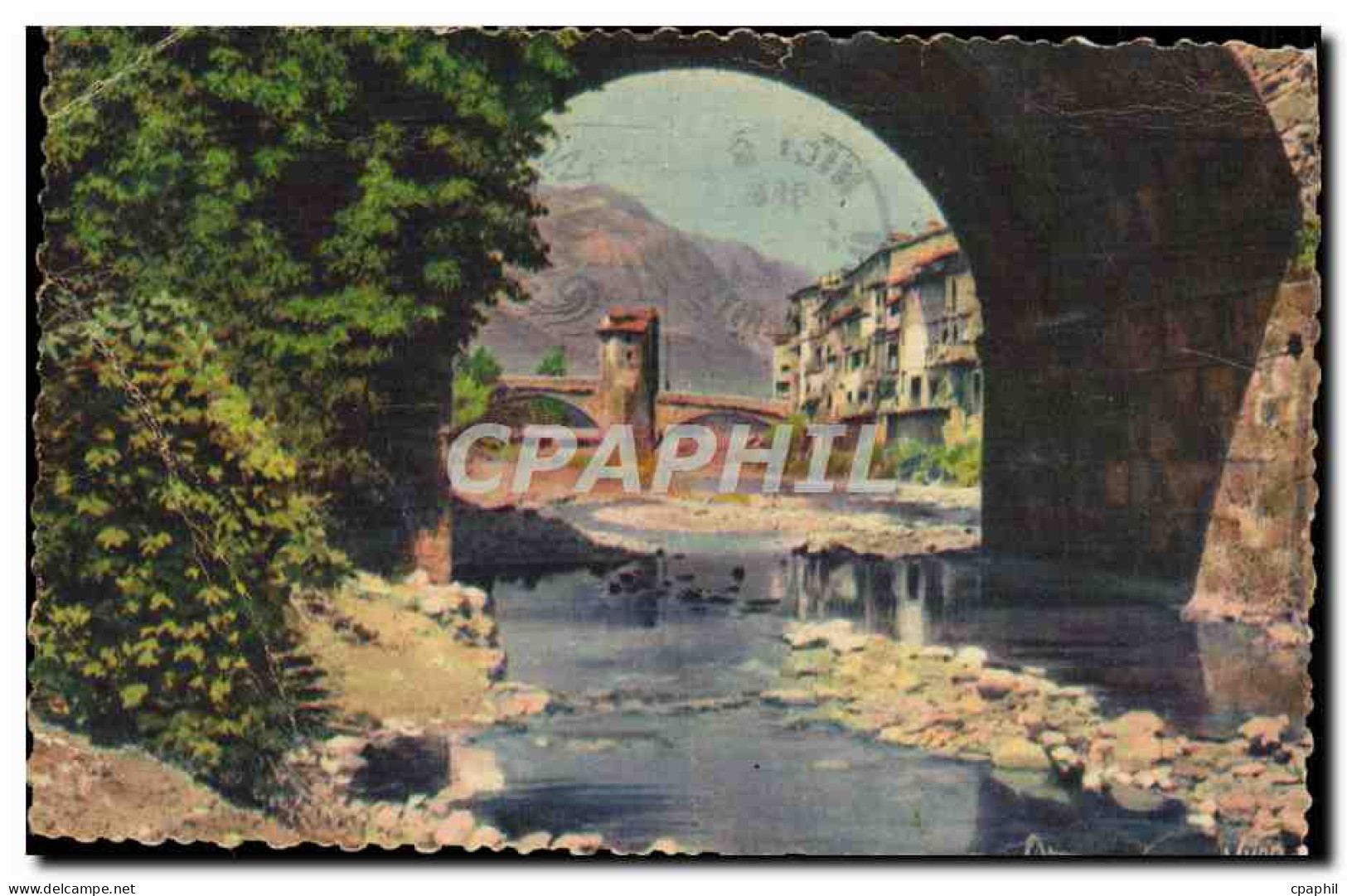 CPA Sospel Le vieux pont