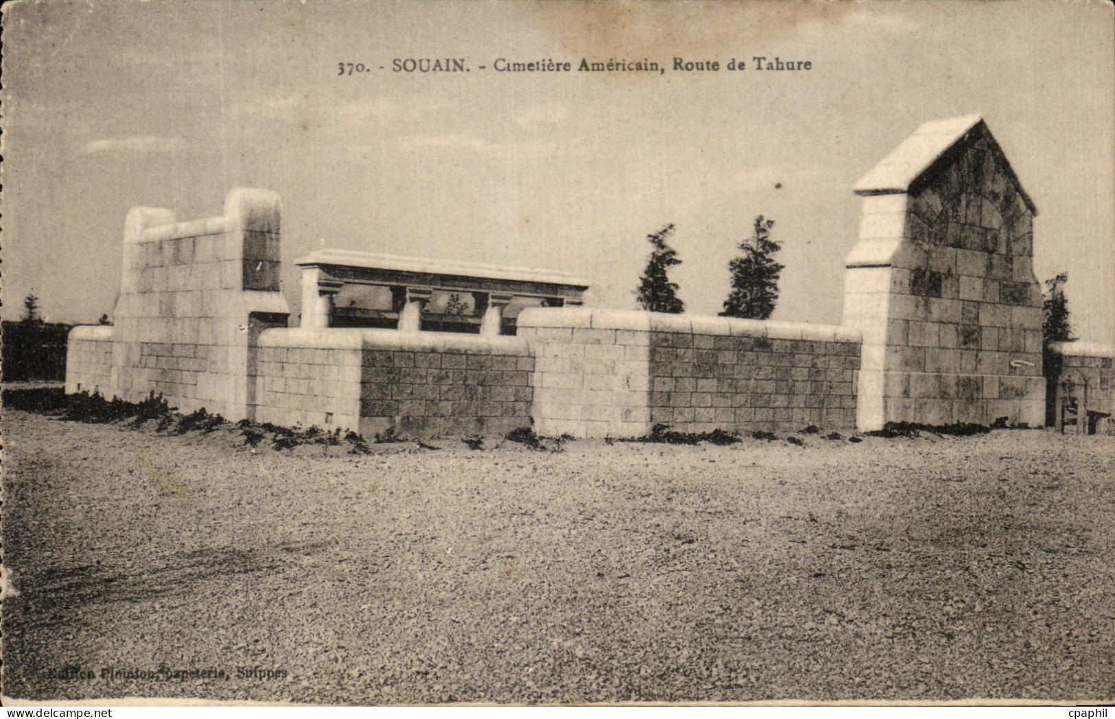 CPA Souain Cimetiere Americain Route De Tabure Militaria