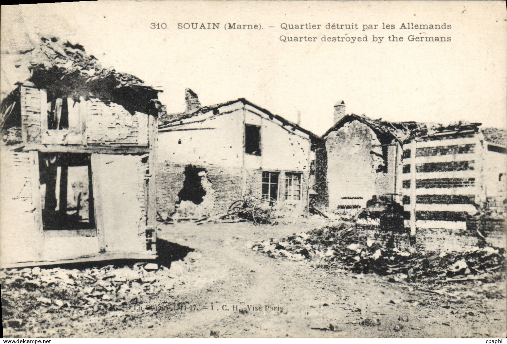 CPA Souain Quartier Detruit Par Les Allemands