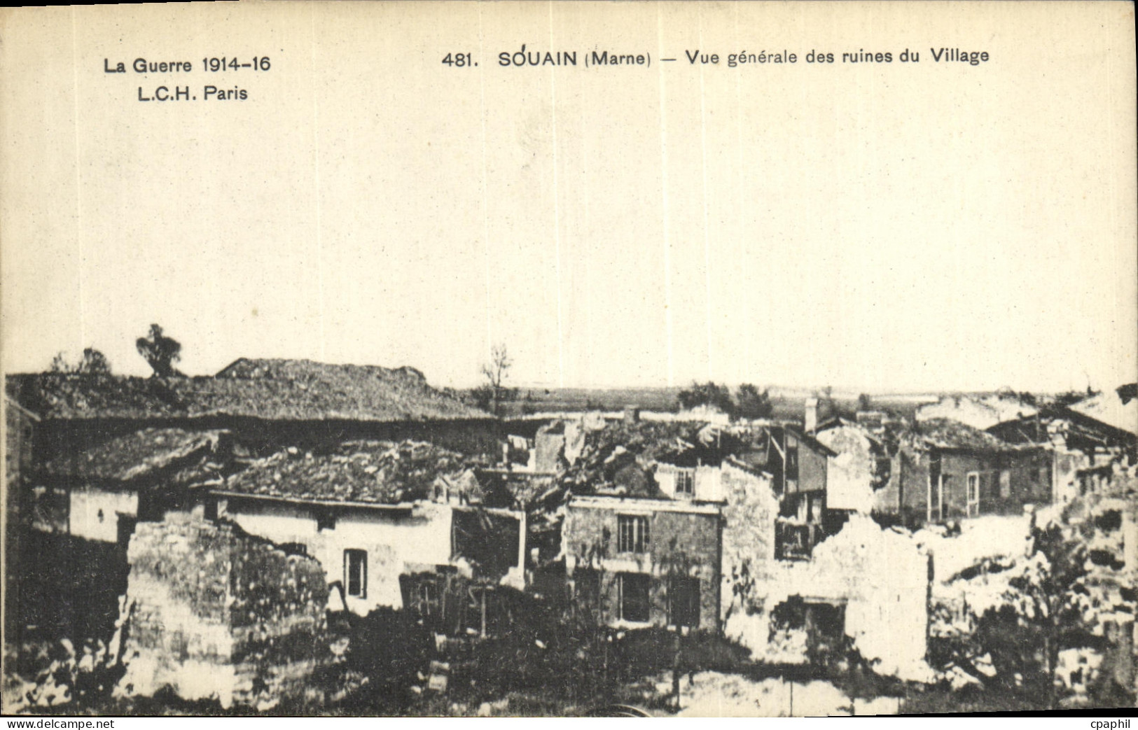 CPA Souain Vue Generale des Ruines Du Village Militaria