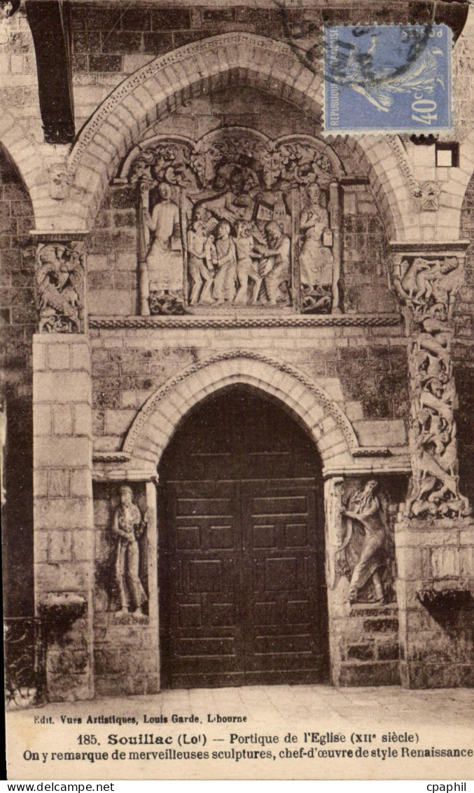 CPA Souillac Portique De L Eglise
