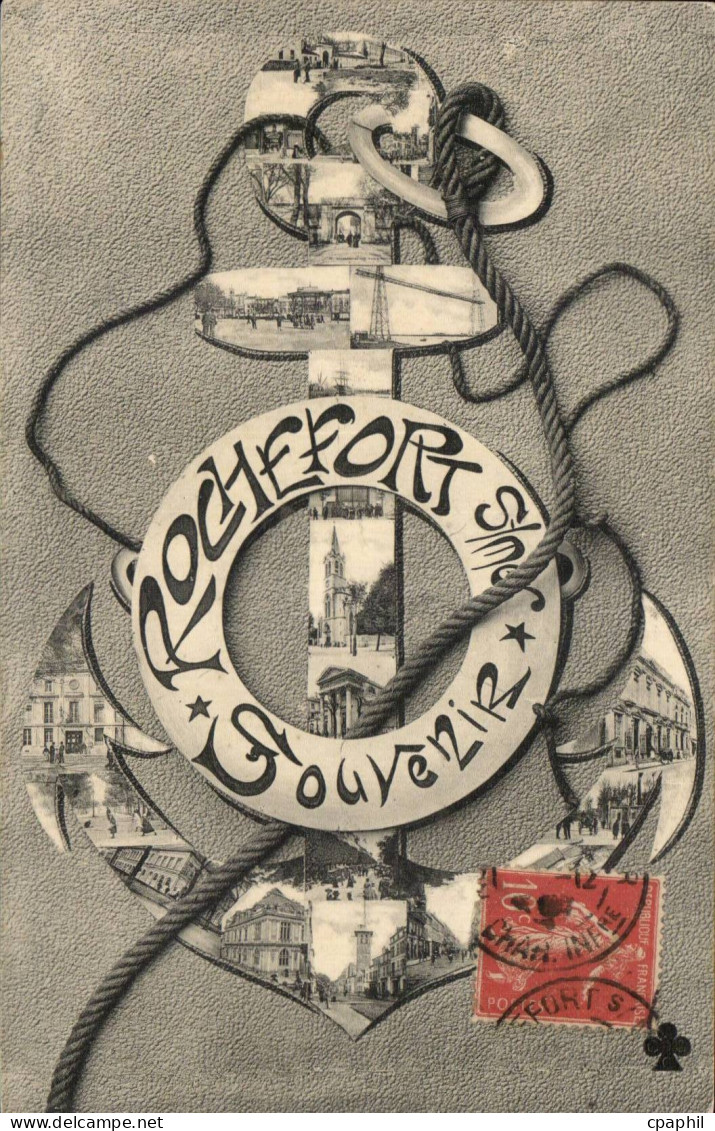 CPA Souvenir de Rochefort (ancre)