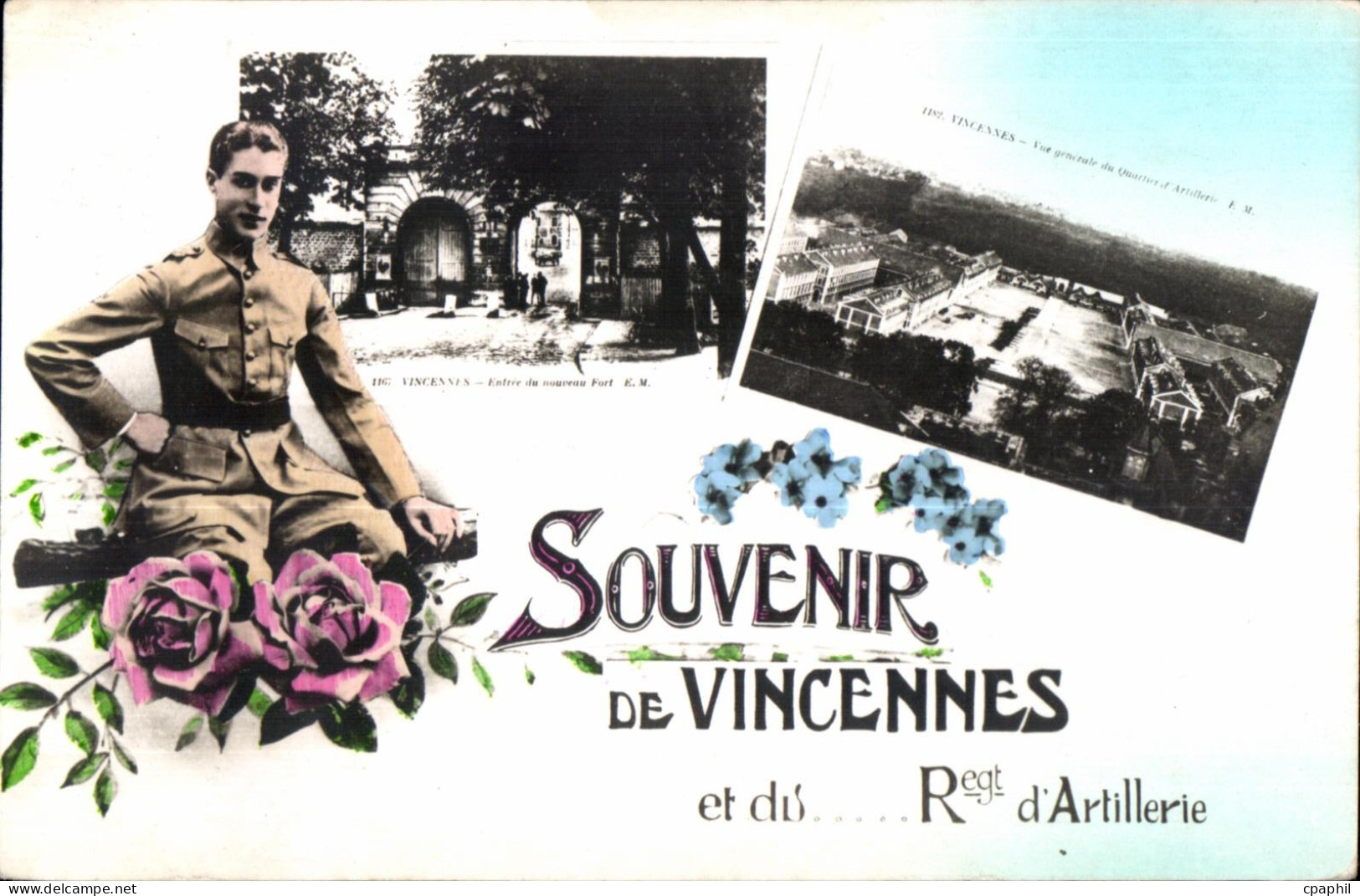CPA Souvenir De Vincennes Artillerie Militaria