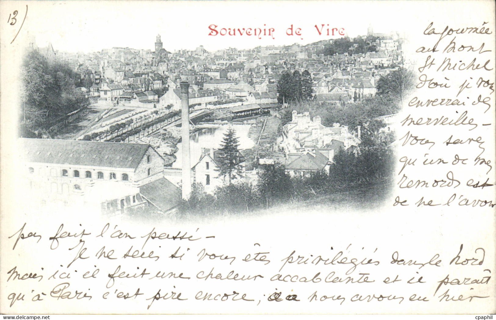 CPA Souvenir de Vire carte 1899