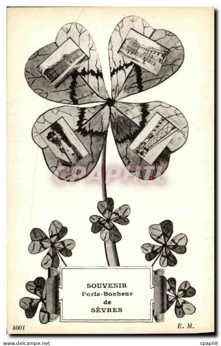 CPA Souvenir Porte Bonheur de Sevres Trefle