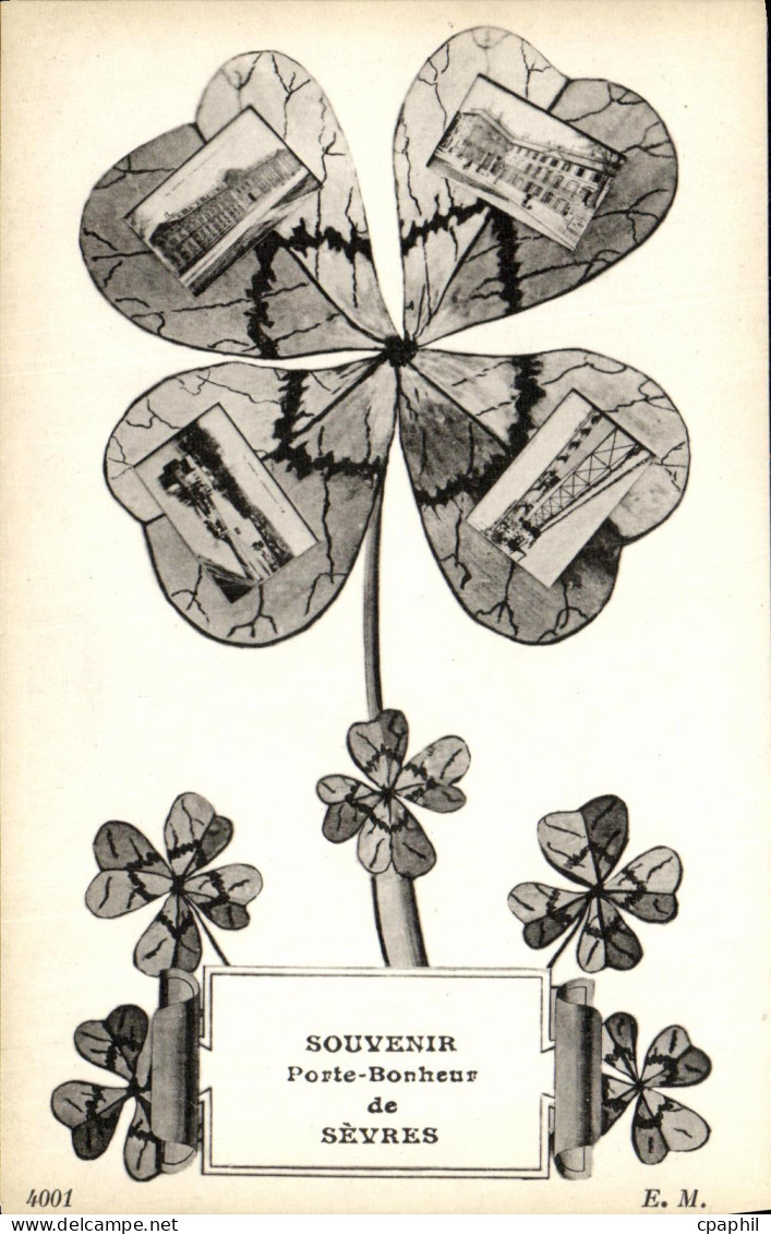 CPA Souvenir Porte Bonheur de Sevres Trefle