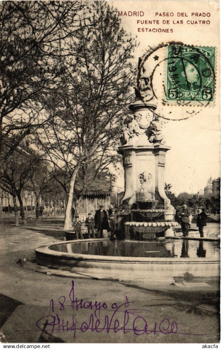CPA SPAIN MADRID - Paseo del Prado fuente de las Cuatro Estaciones (304634)