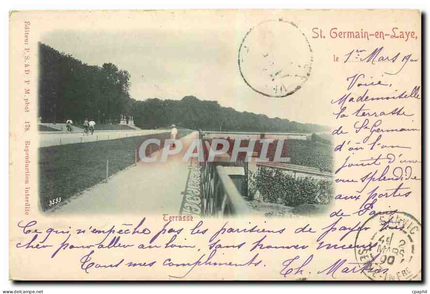 CPA St Germain en Laye Terrasse Carte 1900
