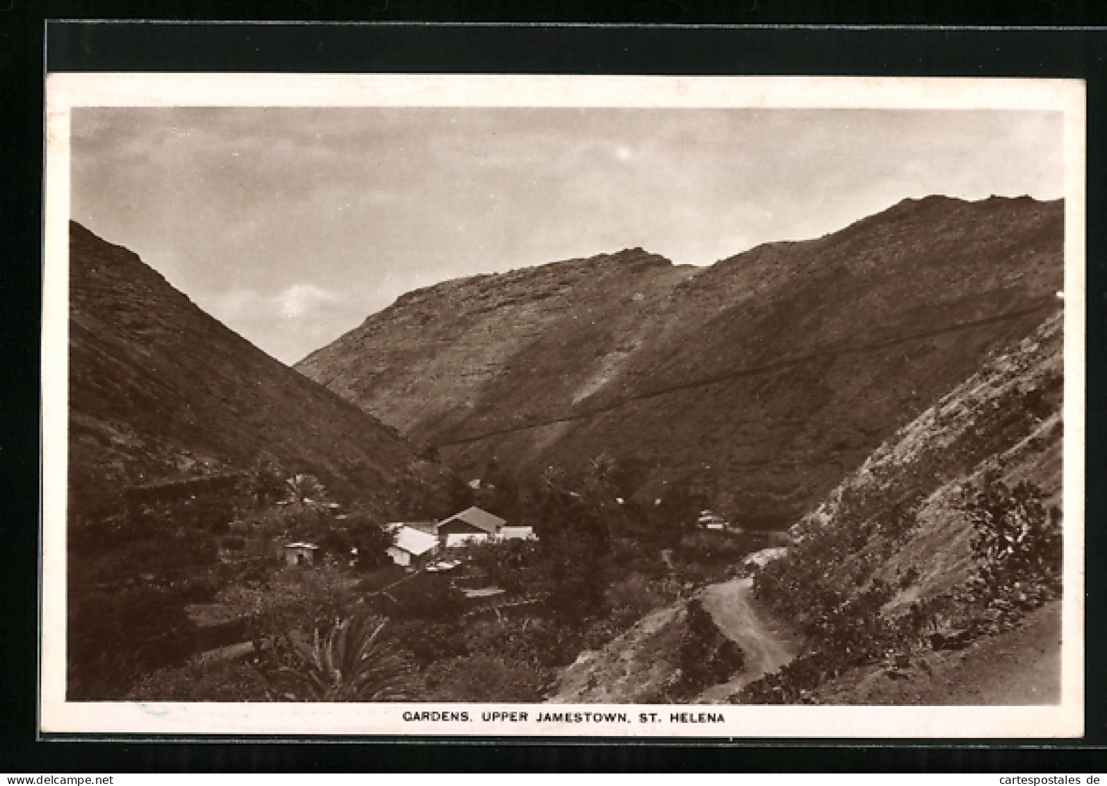 CPA St. Helena, Gardens upper Jamestown, vue de Berge