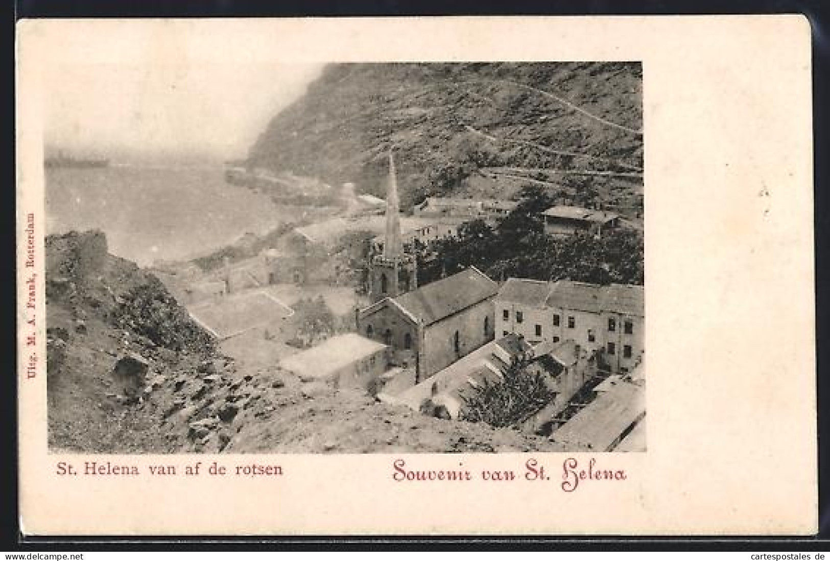 CPA St. Helena, vue générale van af de rotsen