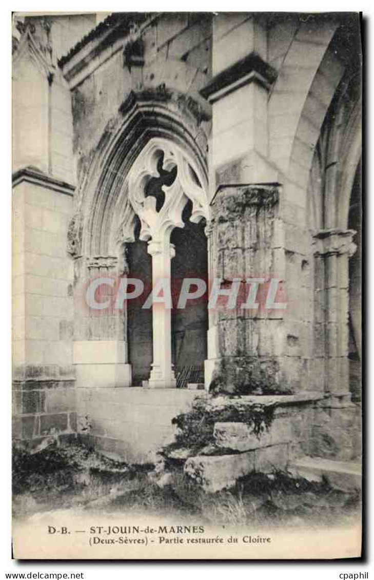CPA St Jouin de Marnes Deux Sevres Partie restauree du Cloitre
