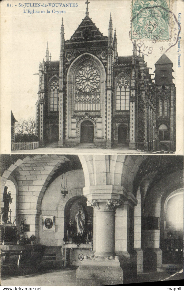 CPA St Julien de Vouvantes L'Eglise et la Crypte