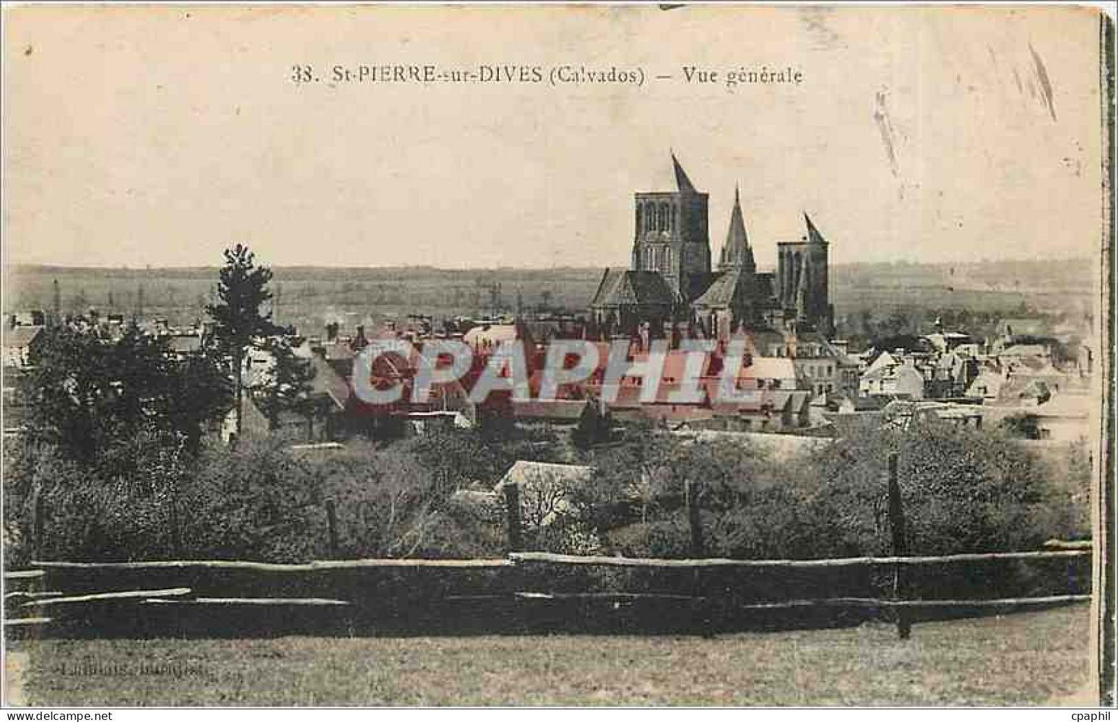 CPA St Pierre sur Dives Calvados Vue generale