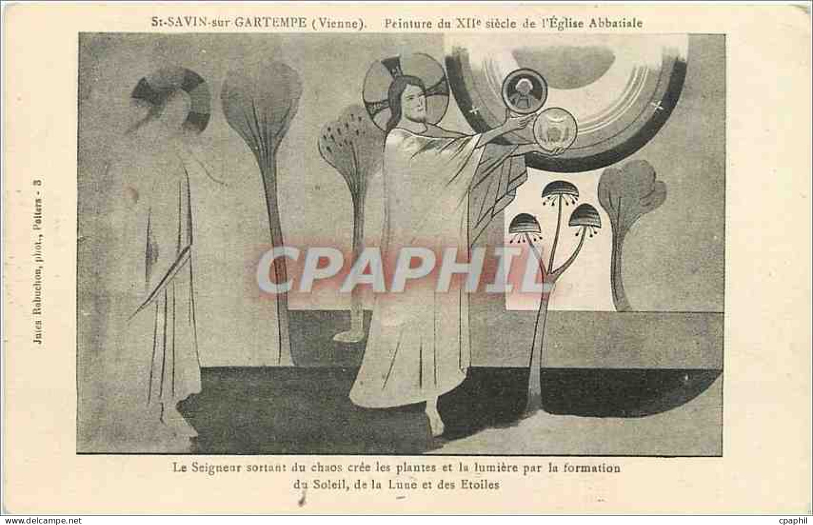CPA St Savin sur Gartempe (Vienne) Peinture du XIIe s de l'Eglise Abbatiale