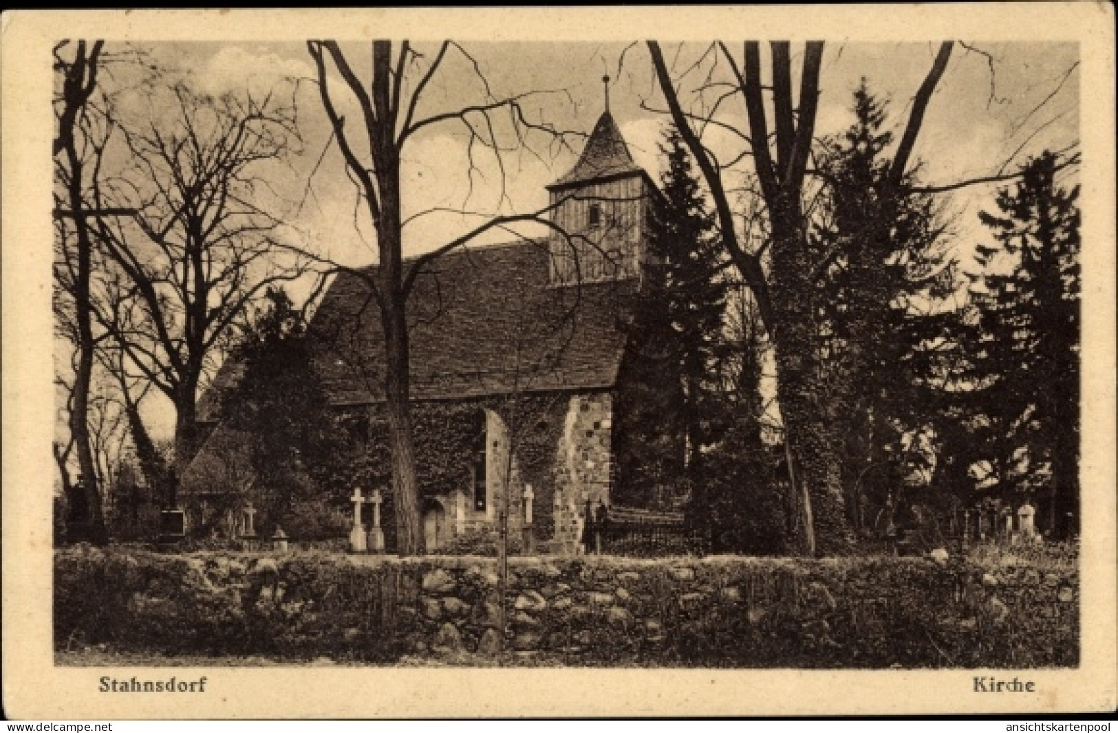 CPA Stahnsdorf Brandenburg, Ansicht der Kirche