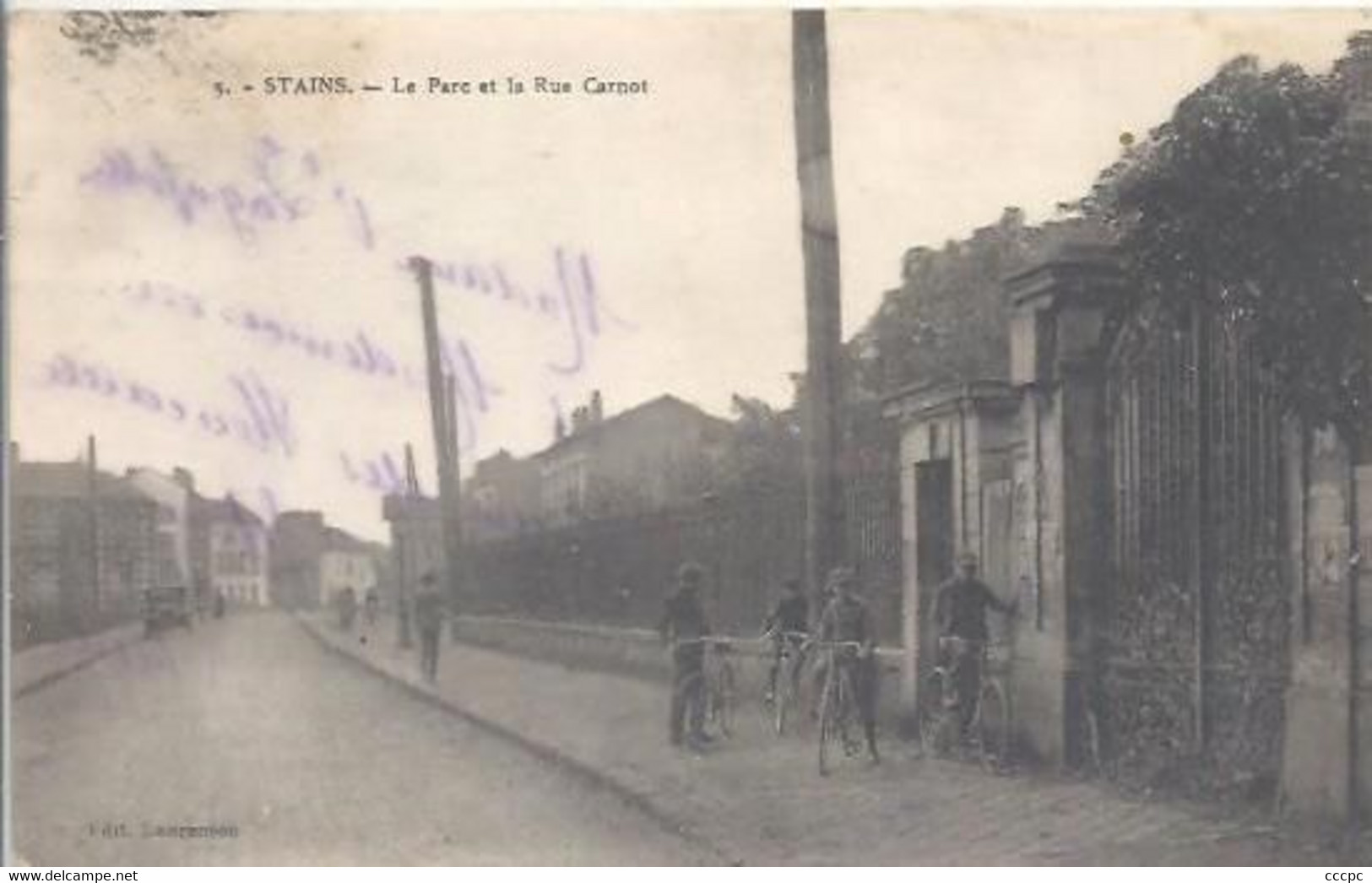 CPA Stains Le Parc et la Rue Carnot