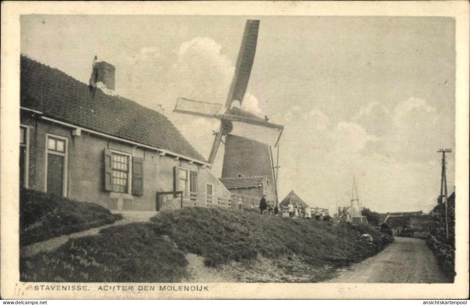 CPA Stavenisse Zeeland Niederlande, Achter den Molendijk