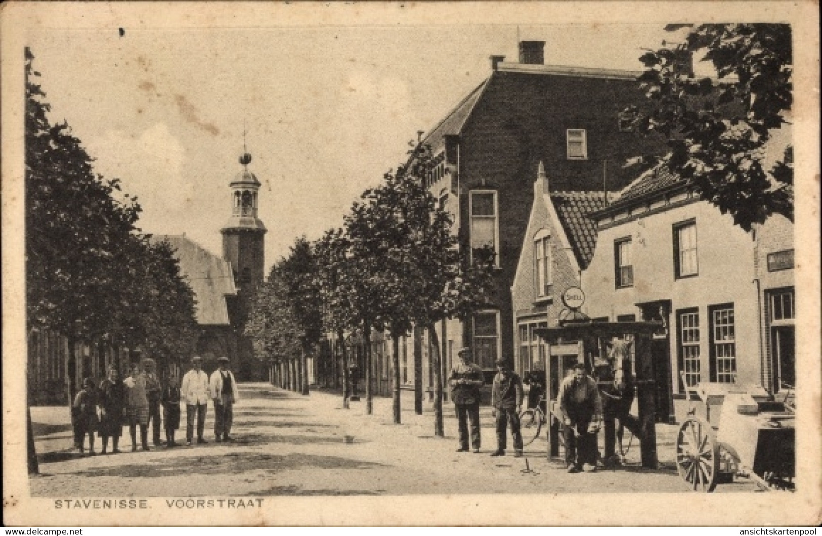 CPA Stavenisse Zeeland Niederlande, Voorstraat, Shell Tankstelle
