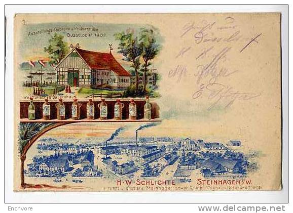 cpa STEINHAGEN  hw schlichte distillerie  DUSSELDORF dégustation  korn brennerei -heinr becher