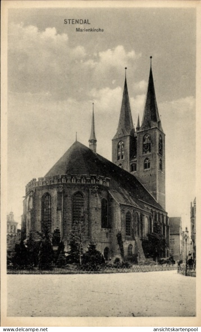 CPA Stendal in Saxe Anhalt, Blick auf die Marienkirche