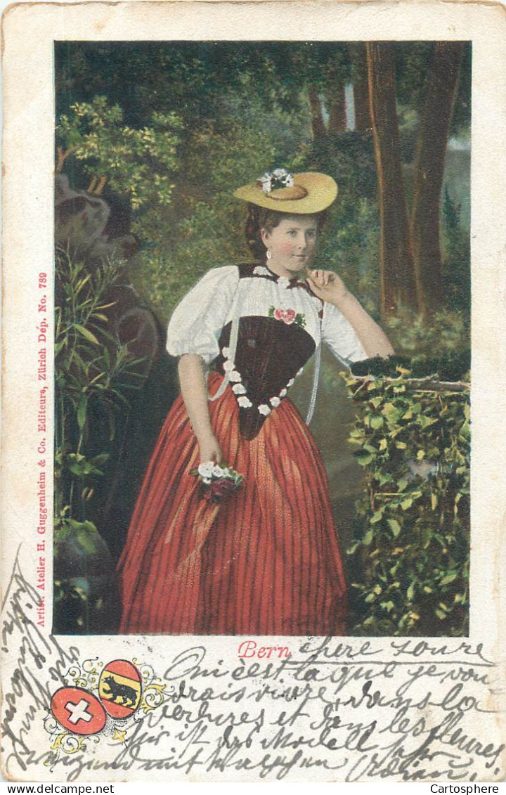 CPA Suisse > BE Berne > Berne - Frau in Tracht Costume - Folklore - Femme -