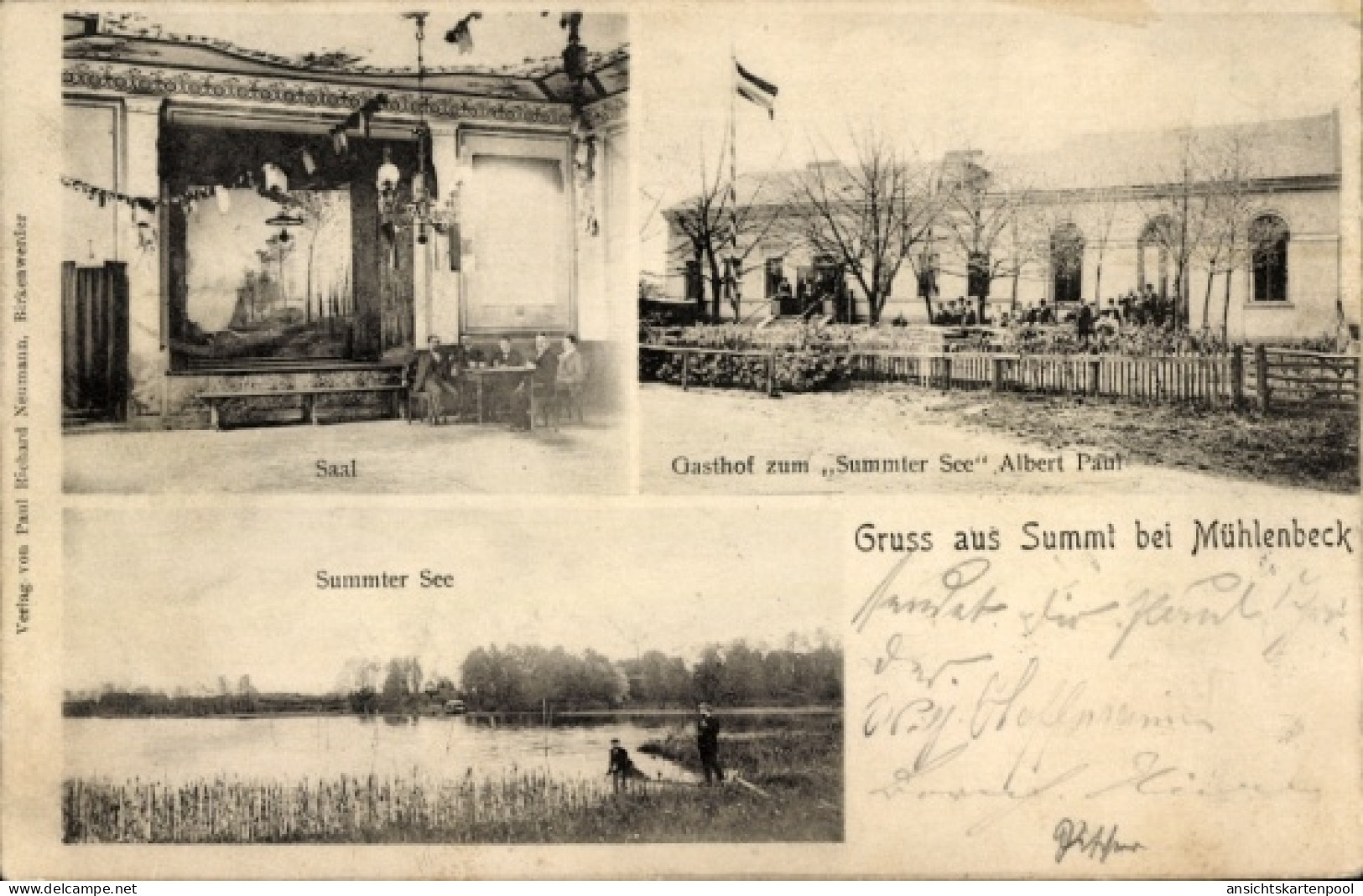 CPA Summt Mühlenbeck Mühlenbecker Land, Saal, Gasthof zum Summter See, Albert Paul, Saal