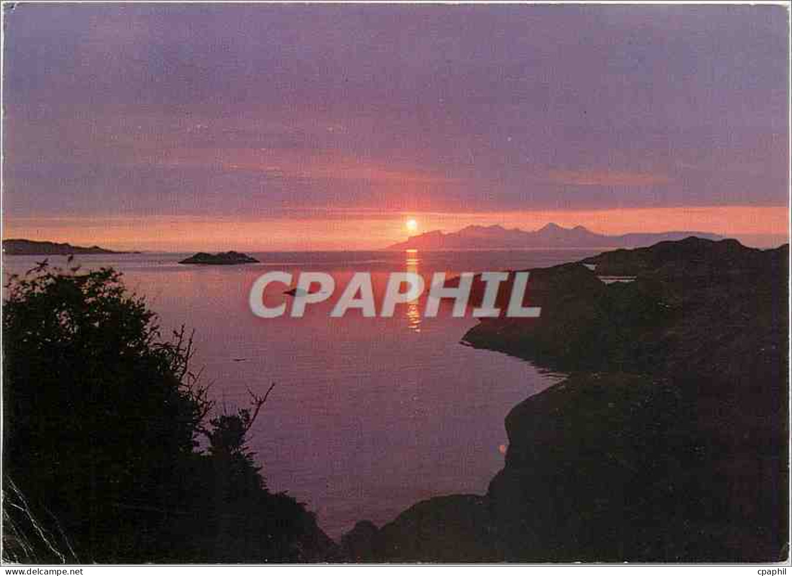 CPA Sunset over Rhum and Eigg from Ardtoe Argyllshire