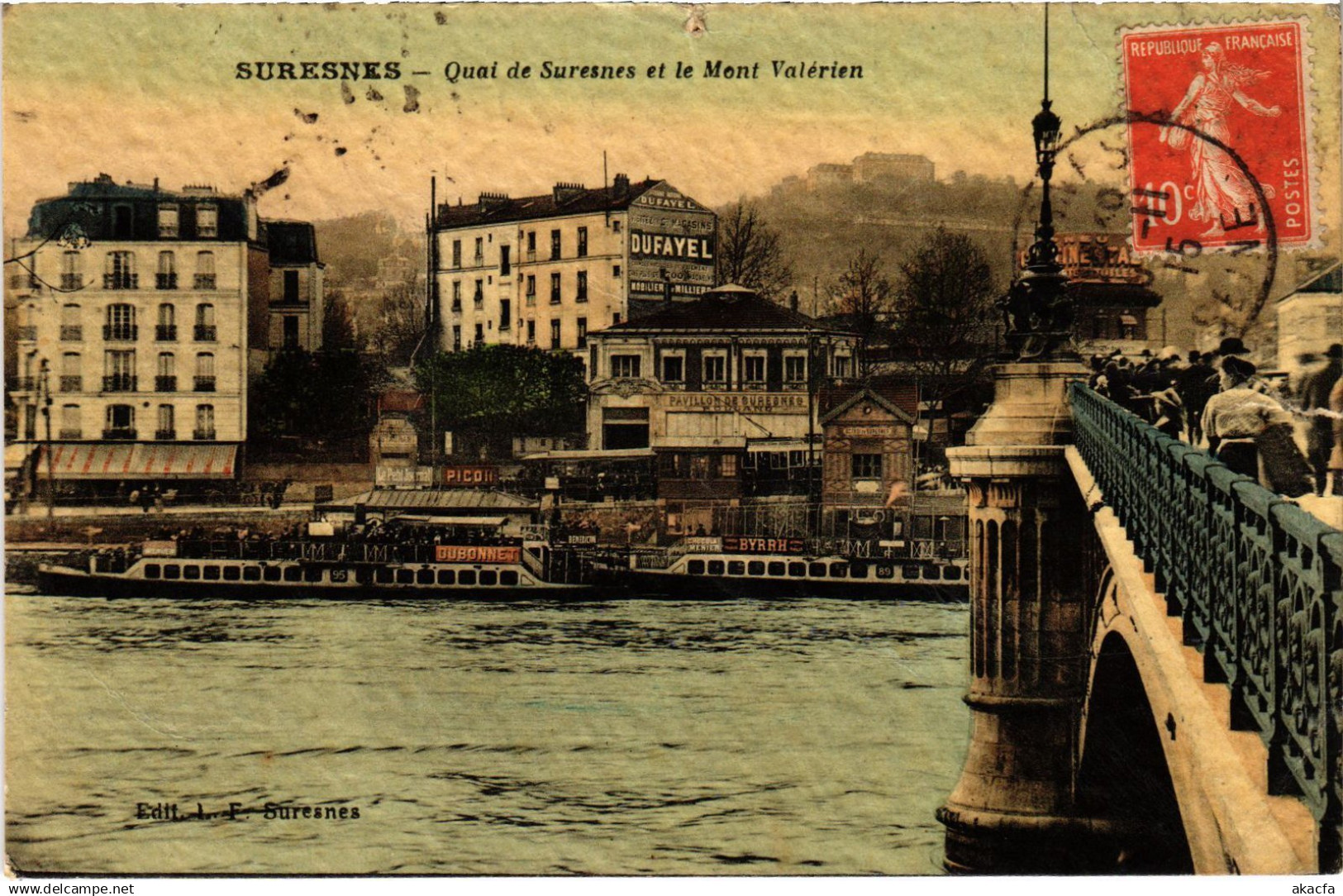 CPA Suresnes Quai de Suresnes et le Mont Valerien (1314858)