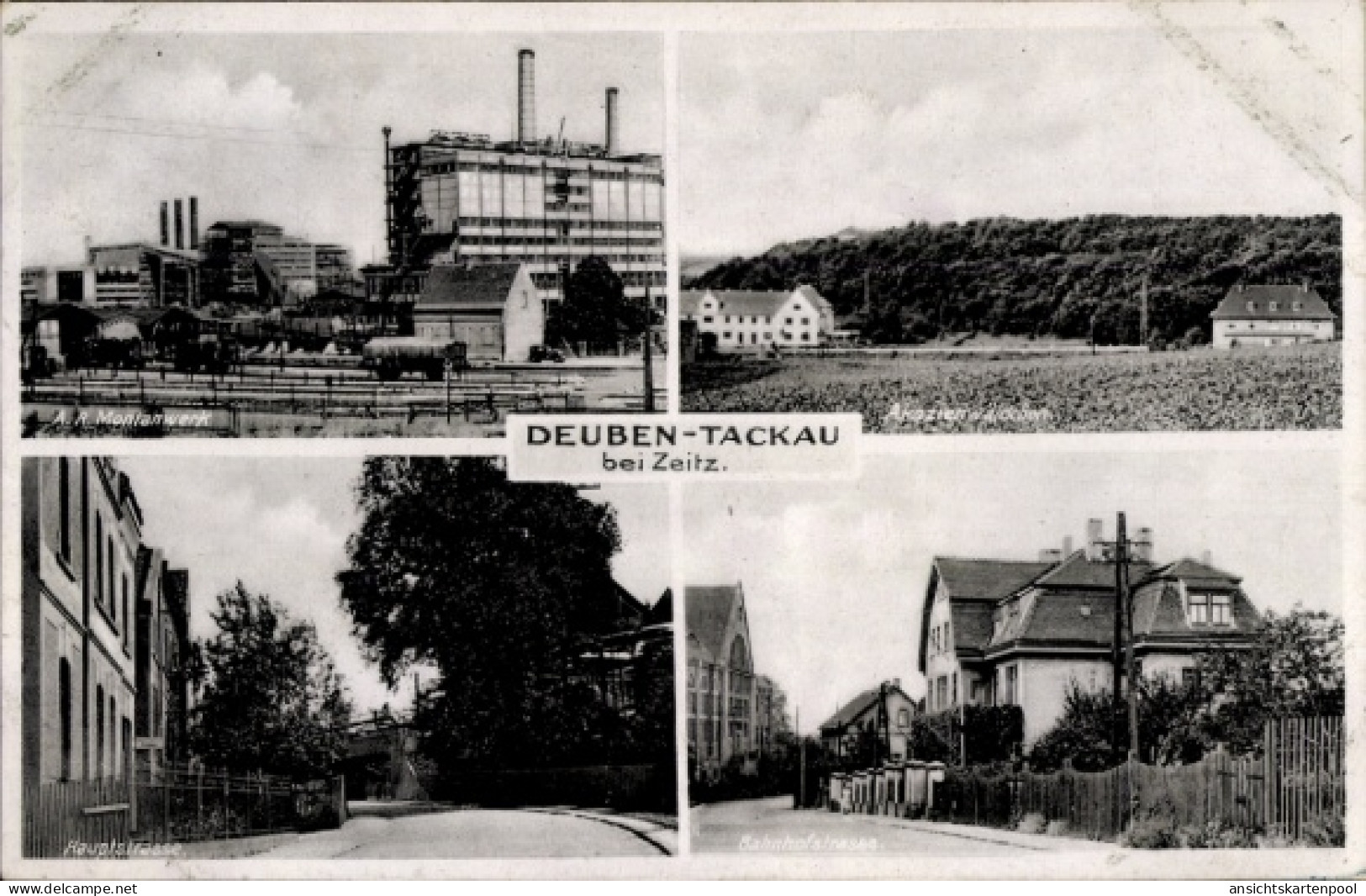 CPA Tackau Deuben Teuchern im Burgenlandkreis, Bahnhofstraße, Neuestraße