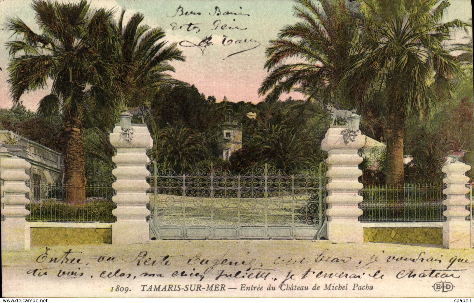 CPA Tamaris sur Mer Entree du Chateau de Michel Pacha