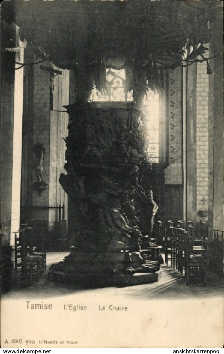 CPA Tamise Temse Temsche Flandre orientale, L'Eglise, La Chaire