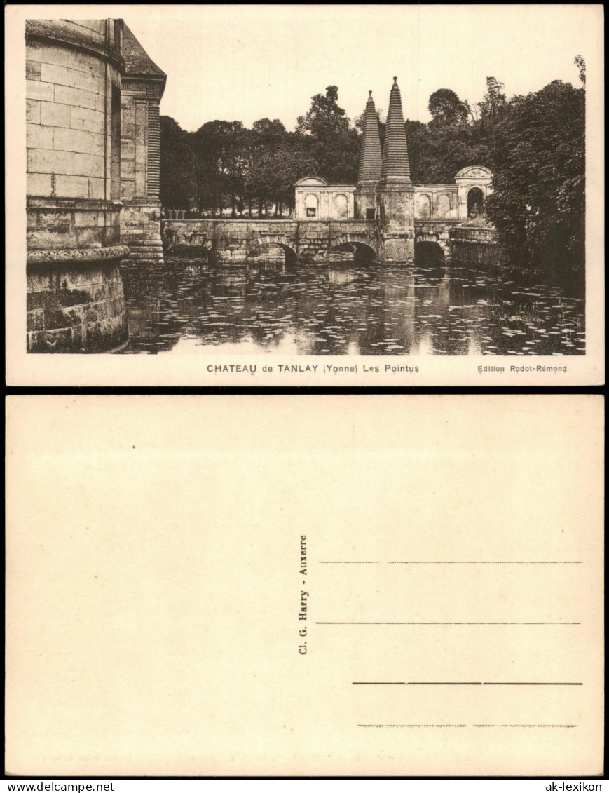CPA Tanlay Brücke mit den Pointys am Château de Tanlay 1910