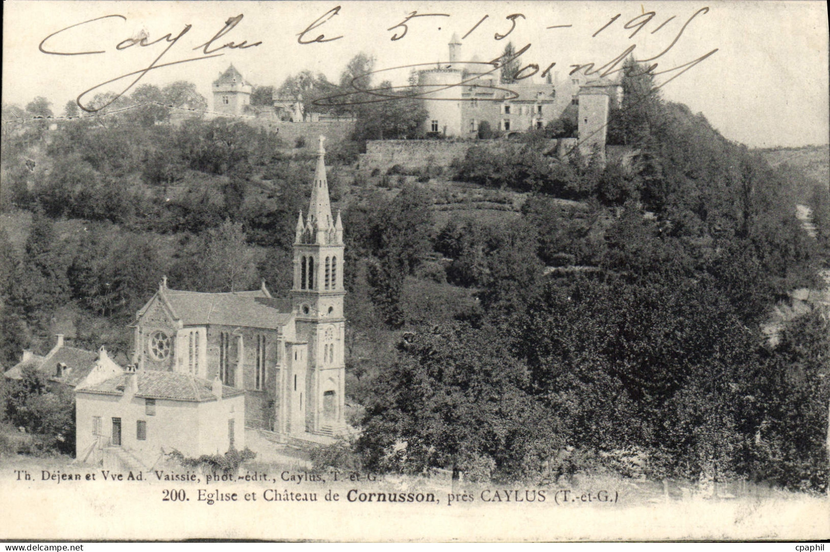 CPA Tarn et Garonne Eglise et Chateau de Cornusson pres Caylus (T et G)