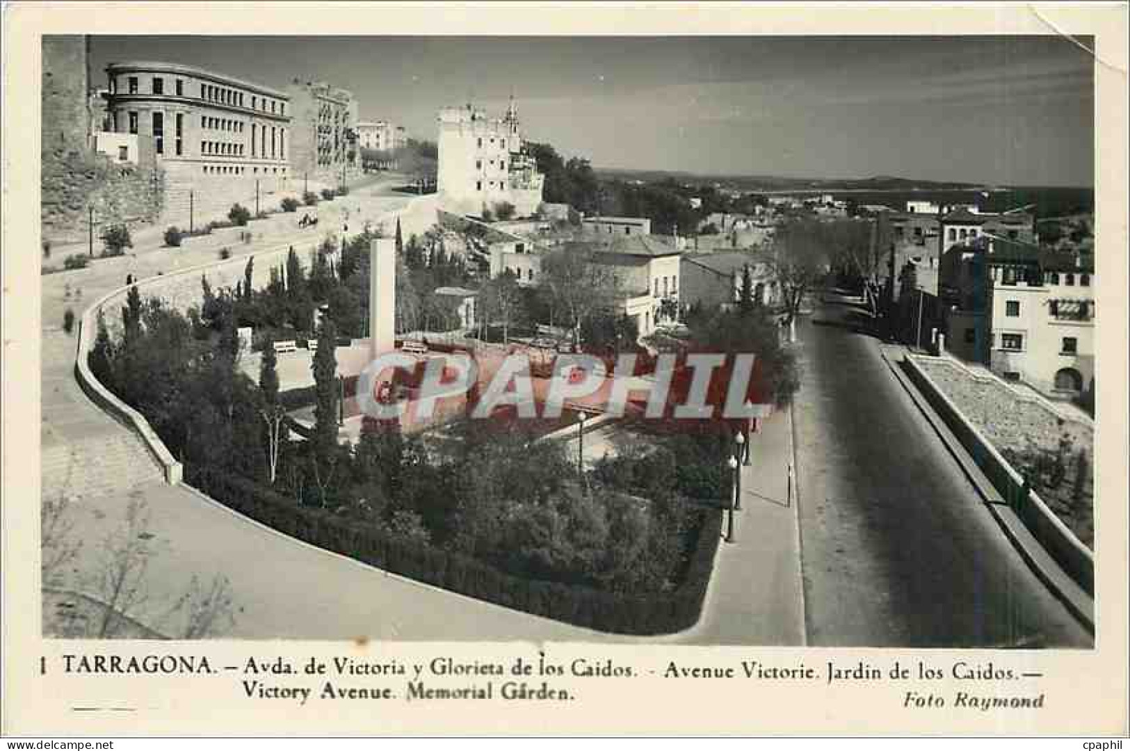 CPA Tarragona Avenue Victorie Jardin de los Caidos