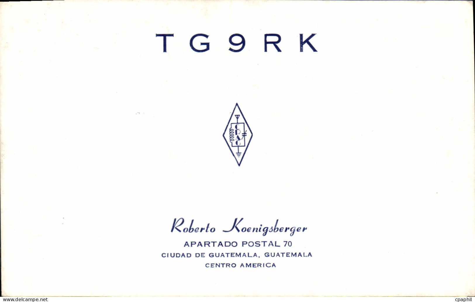 CPA Telegraphie TG9RK Guatemala