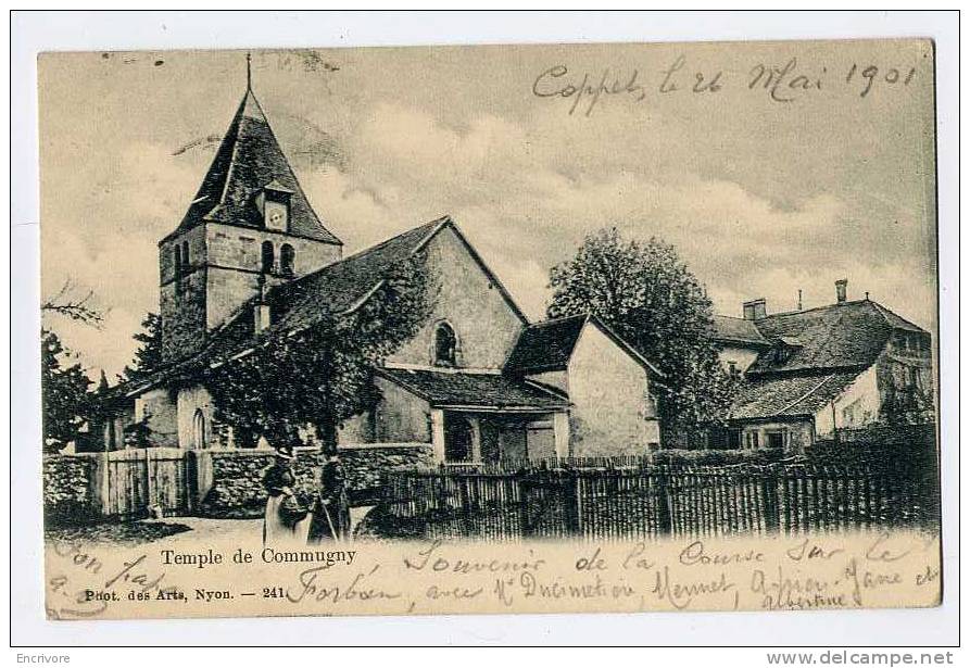 cpa temple de COMMUGNY femmes a la pose - 241  photo des arts -1901 !!