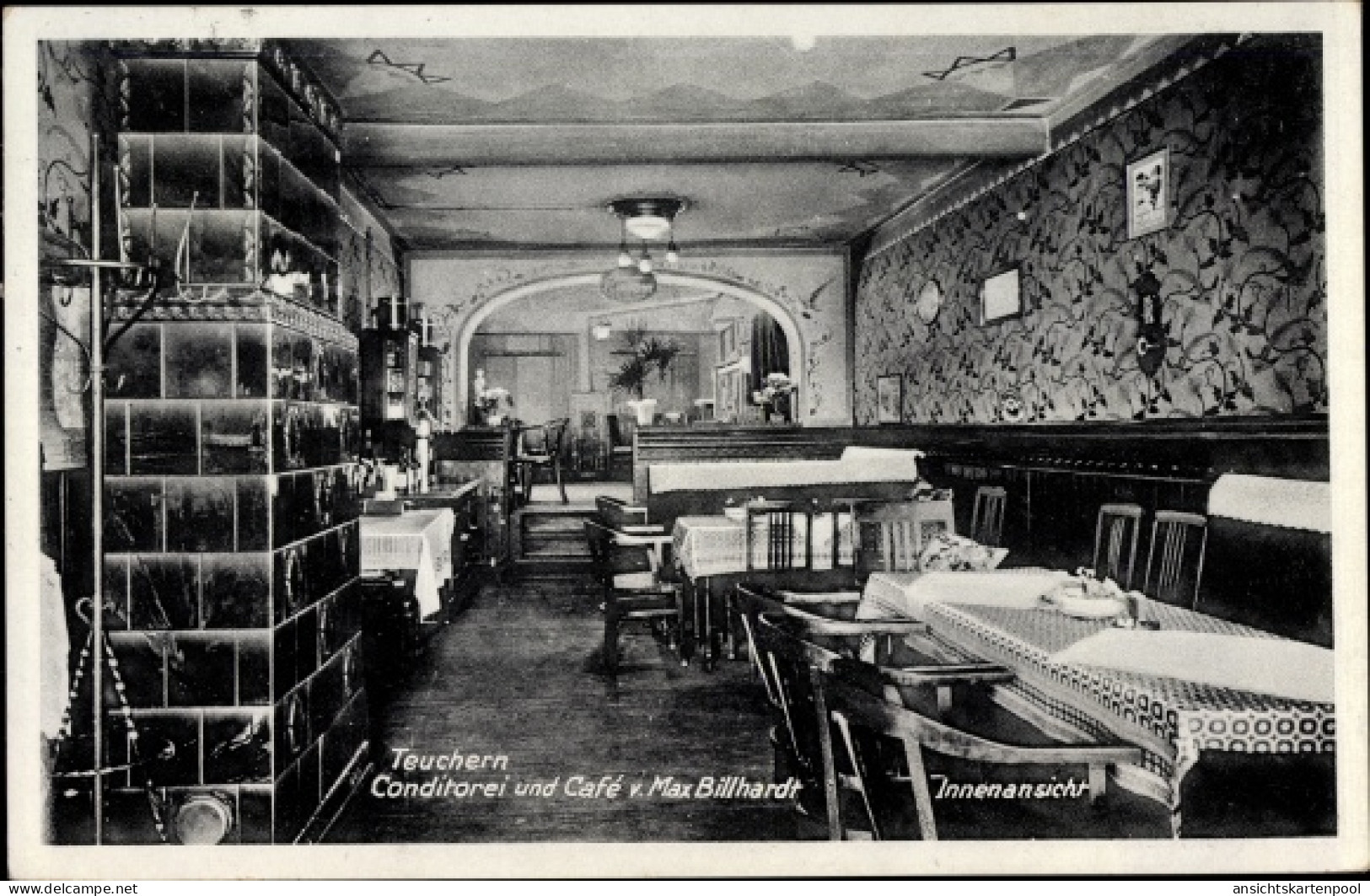 CPA Teuchern im Burgenlandkreis, Konditorei und Kaffeehaus