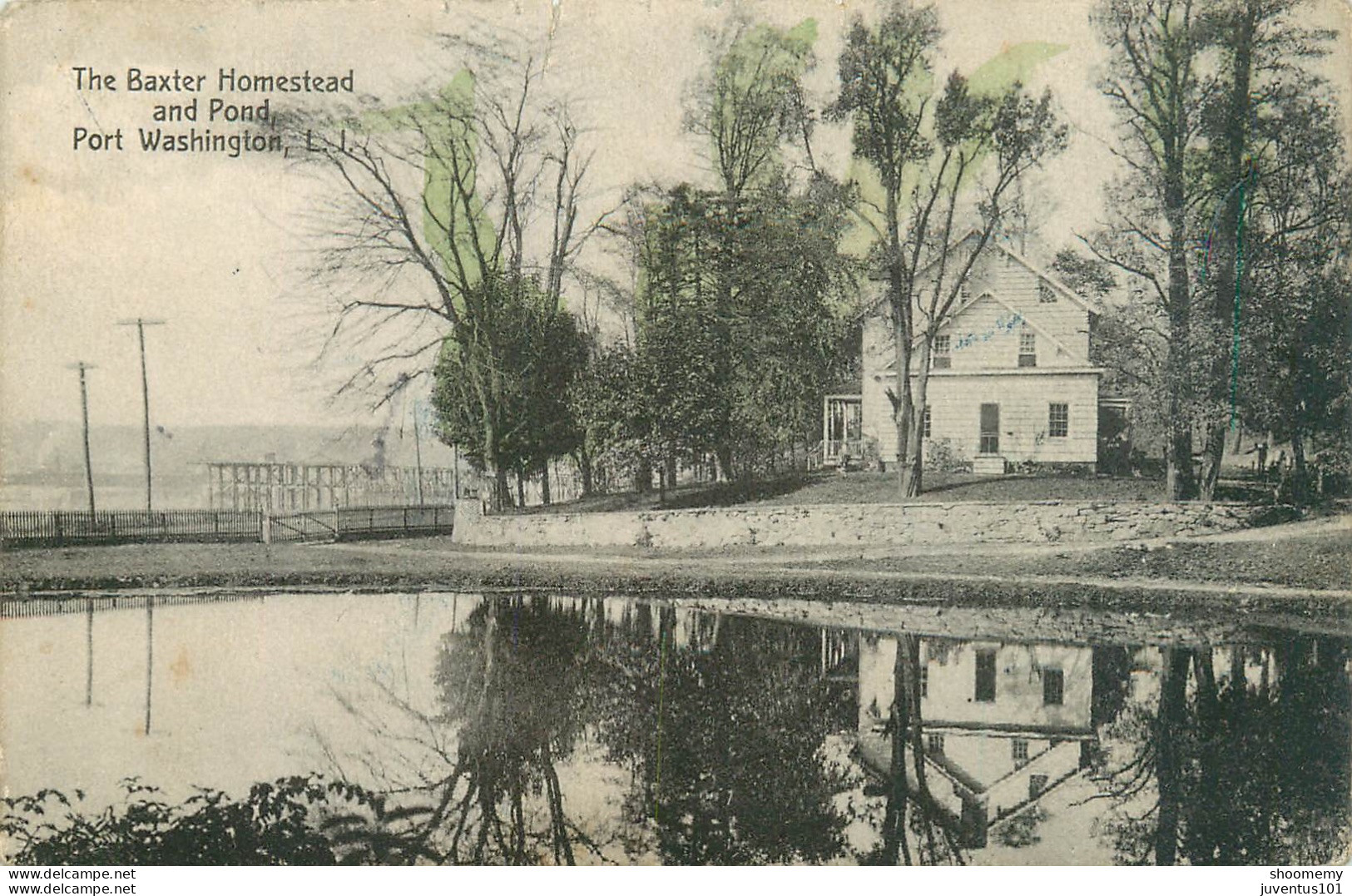 CPA The Baxter Homestead and Pond,Port Washington-RARE-En l'état      L2145