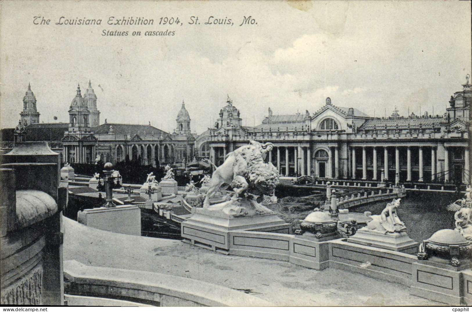 CPA The Louisiana Exposition St Louis Mo Statues Mo Cascades