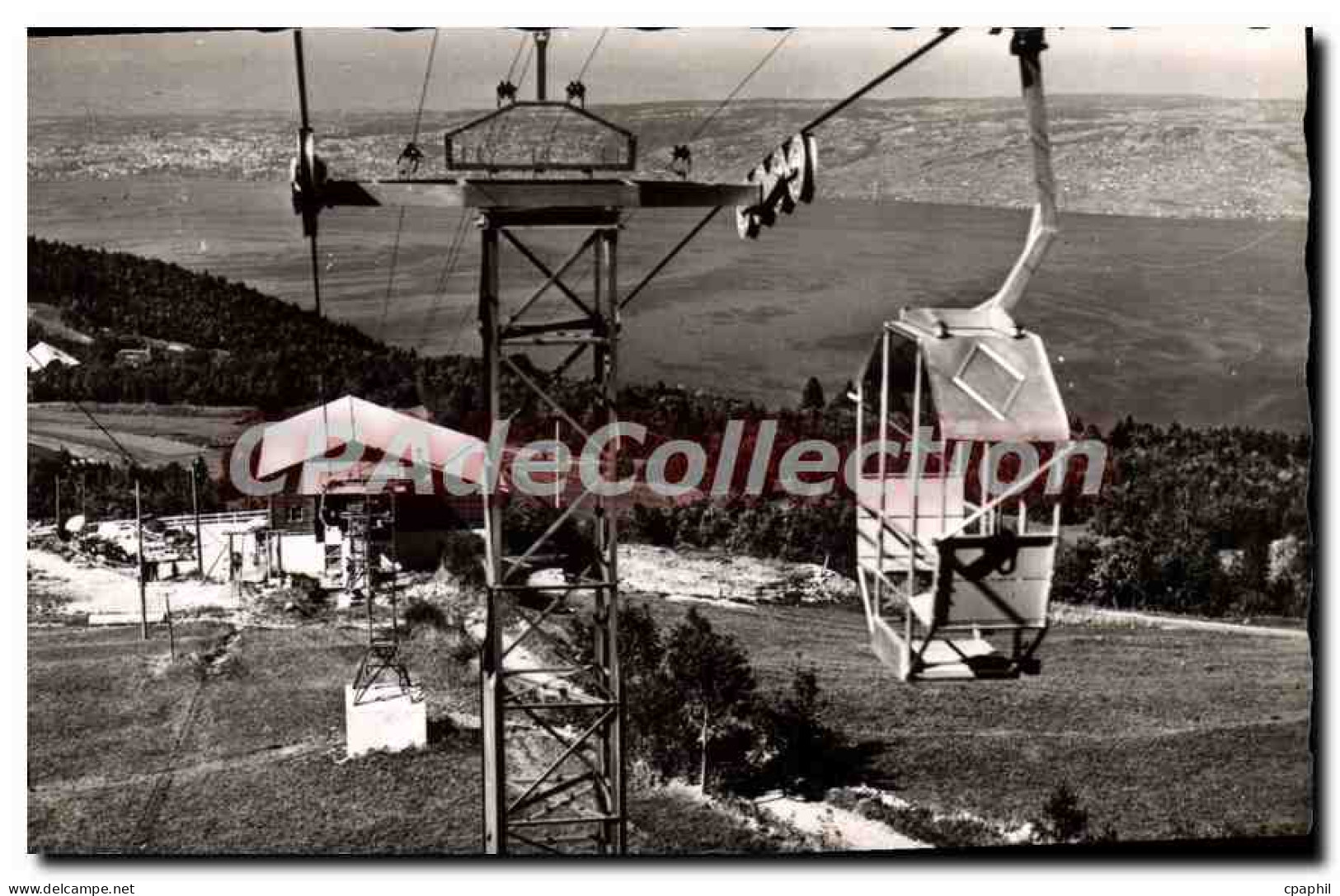 CPA Thollon Les Memises Gare De Depart Du Telesiege Vue Sur Le Lac Leman