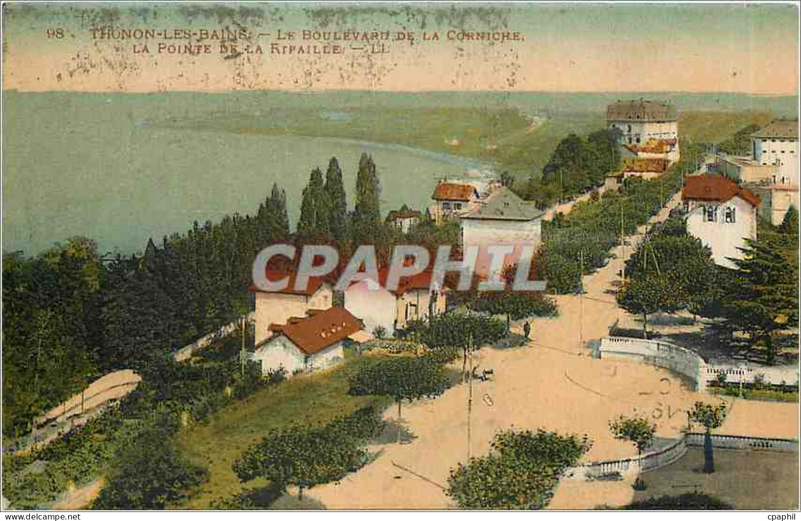 CPA Thonon les Bains le boulevard de la corniche la pointe de la