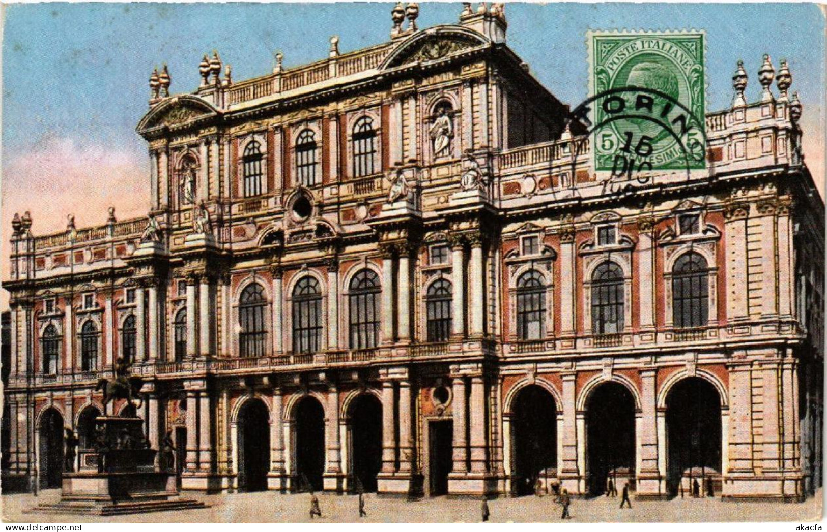 CPA TORINO Palazzo Carignano e Monumento a Carlo A. ITALY (540420)